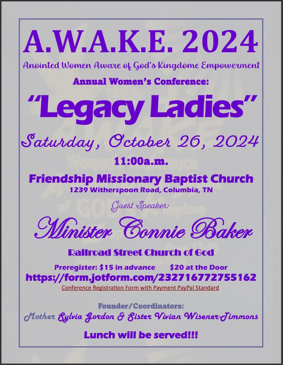 A.W.A.K.E. 2024 ~ Legacy Ladies 