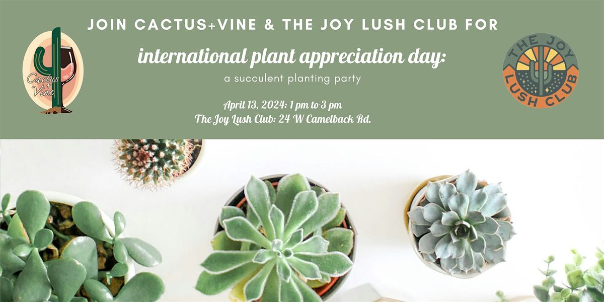 International Plant Appreciation Day: Succulent Planting Party