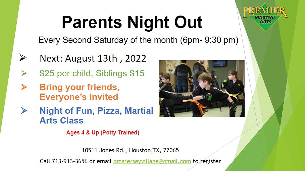 Kick\u2019in Parent\u2019s Night Out !