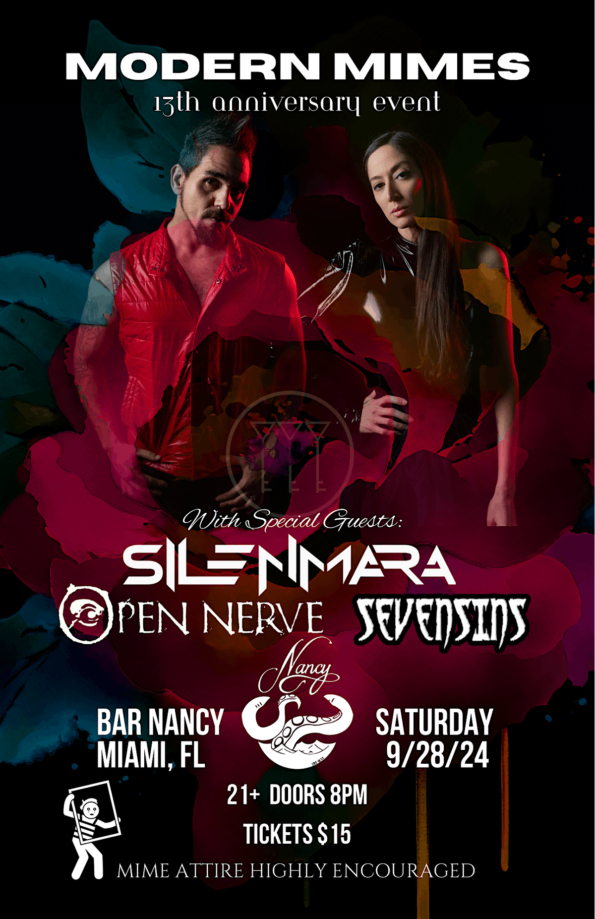 Modern Mimes 13th Anniversary with special guests Silenmara, Open Nerve, & Sevinsins