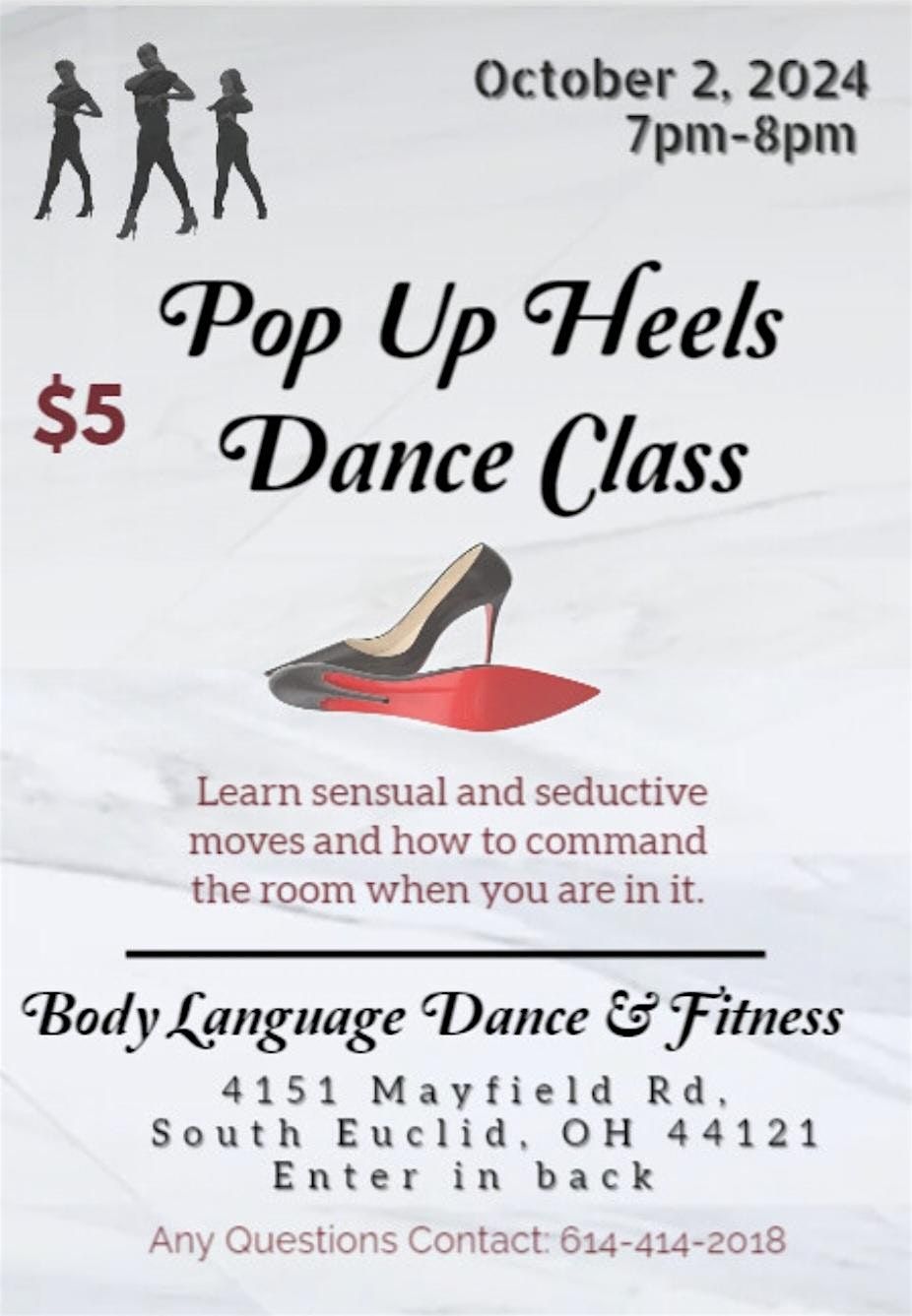 Pop up Heels  Dance Class