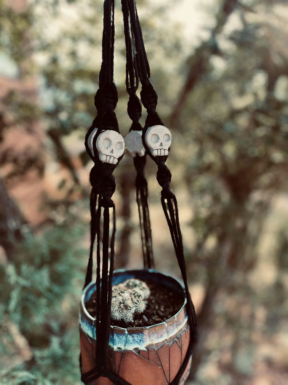 Skull Bead Plant Hanger