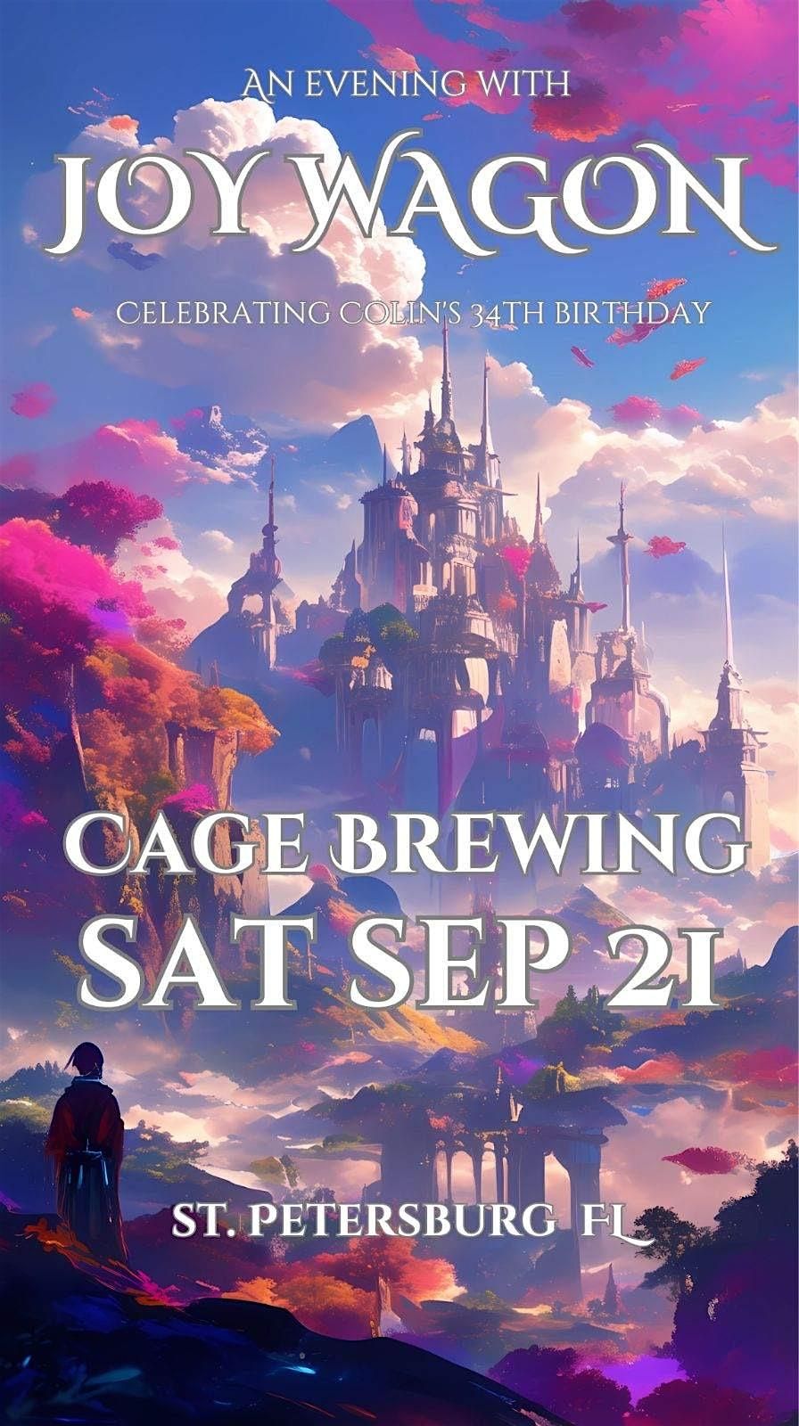 FREE ADMISSION: JOYWAGON Live at Cage Brewing, St. Petersburg, FL | SAT SEP 21 | 8pm