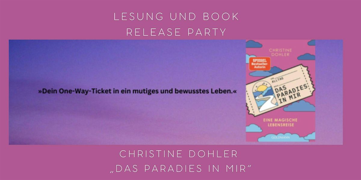 Lesung und Gespr\u00e4ch \u201eDas Paradies in mir\u201c + Er\u00f6ffnungsparty Extraraum