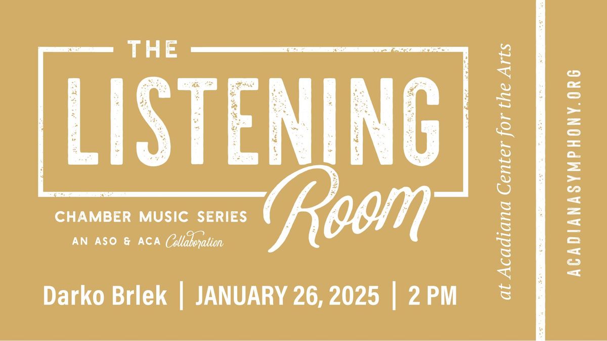 The Listening Room | Featuring Darko Brlek, Clarinet