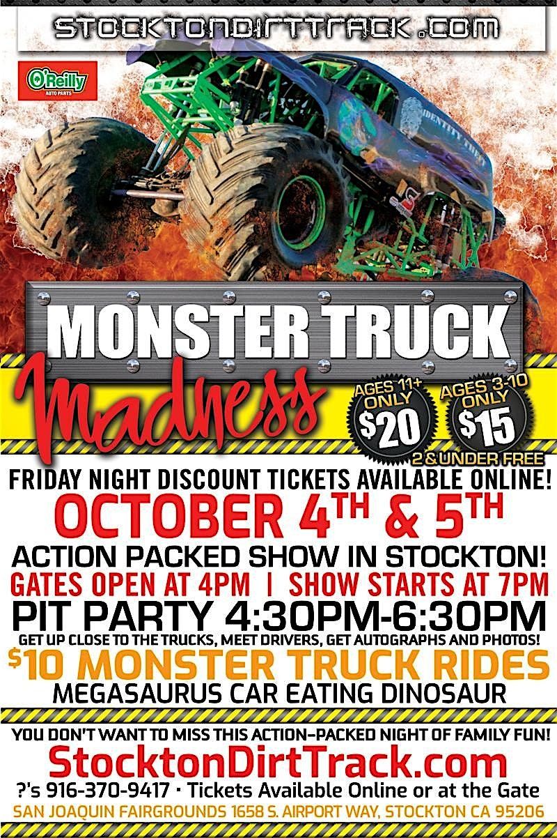 Monster Truck Madness - San Joaquin  County Fairgrounds  Oct 4 & 5, 2024