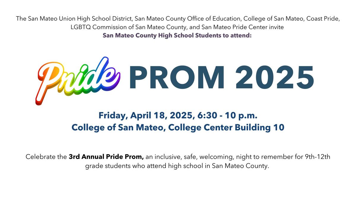 3rd Annual San Mateo County Pride Prom