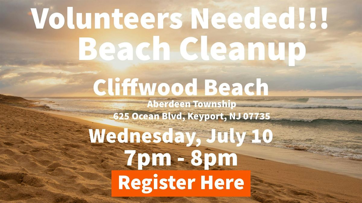 Volunteers Needed for Sunset Beach Cleanup of Cliffwood Beach, NJ