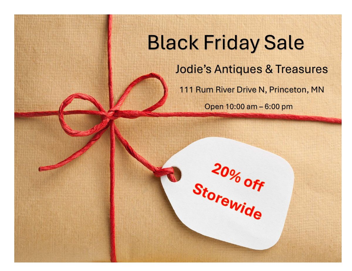 Black Friday Sale at Jodie's Antiques & Treasures