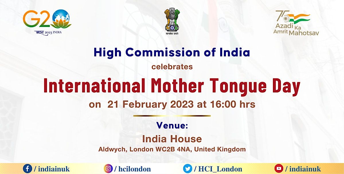 International Mother Tongue Day, WC2B 4NA, London, 21 February 2023