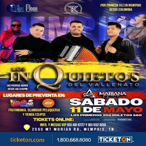 LOS INQUIETOS DEL VALLENATO, Blue Moon Event Center, Memphis, 11 May 2024