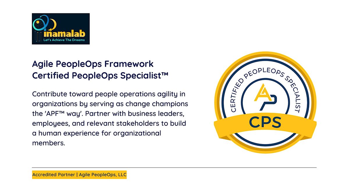 APF Certified PeopleOps Specialist\u2122 (APF CPS\u2122)  May 31- Jun 1, 2024