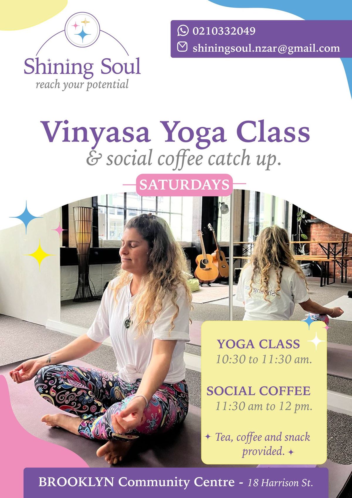 Vinyasa yoga flow class & social coffee catch up 