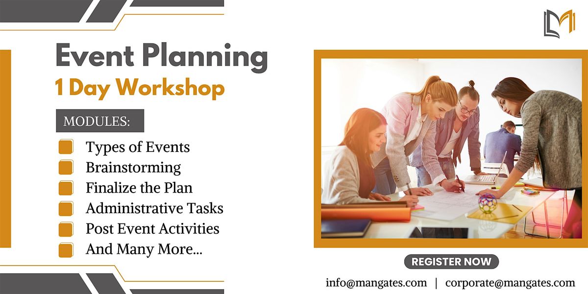 Event planning 1 Day Workshop in Newark, NJ on Jun 21st, 2024