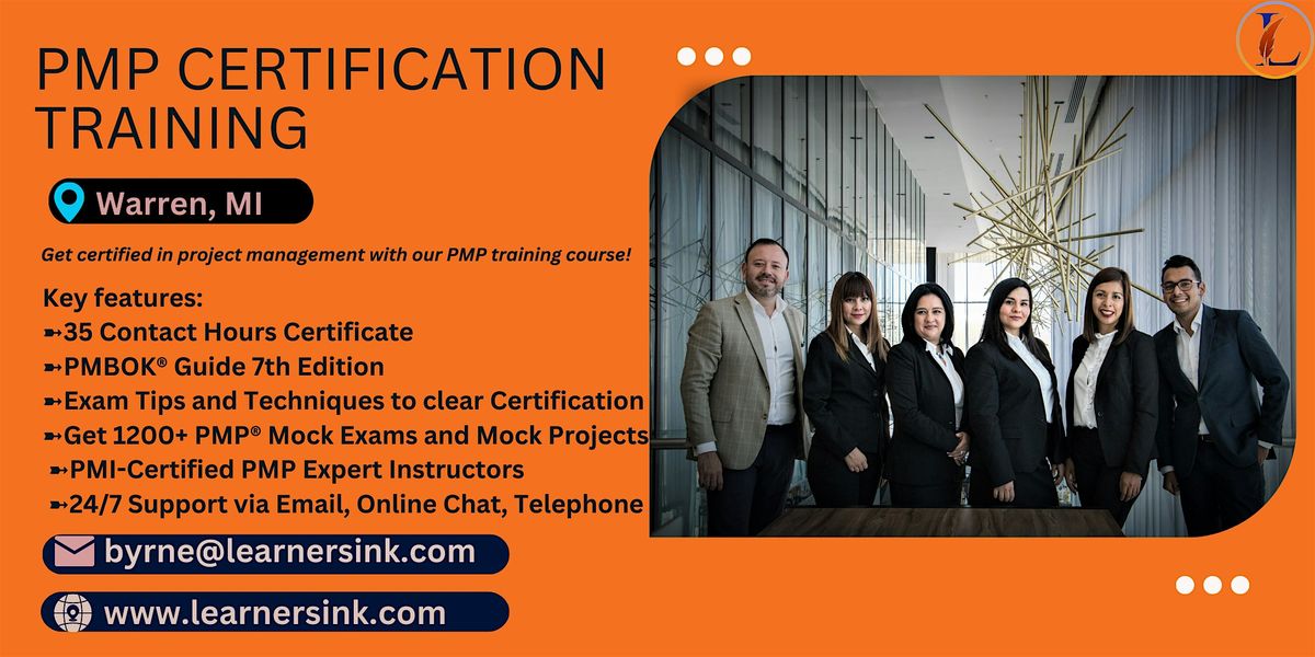 Confirmed PMP exam prep workshop in Warren, MI