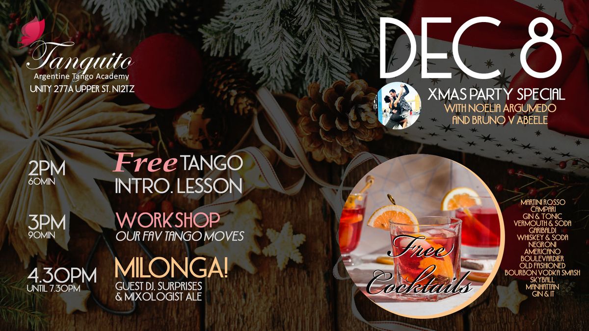 XMAS Party Milonga: Free tango intro lesson & Free cocktails during the milonga