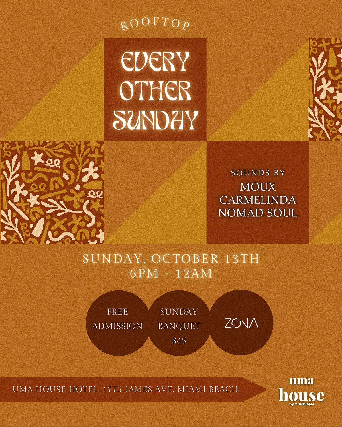 Every Other Sunday Sunset Bash @ Uma House Rooftop - October 13th