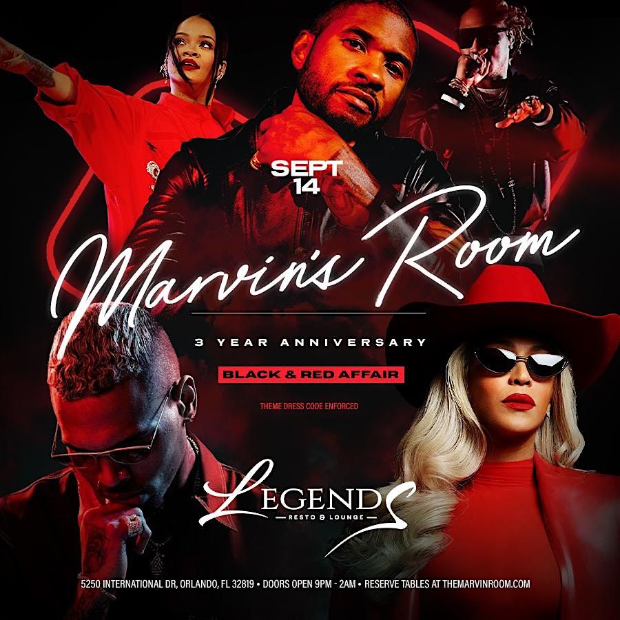 Marvin\u2019s Room 3 year Anniversary BLACK and RED AFFAIR