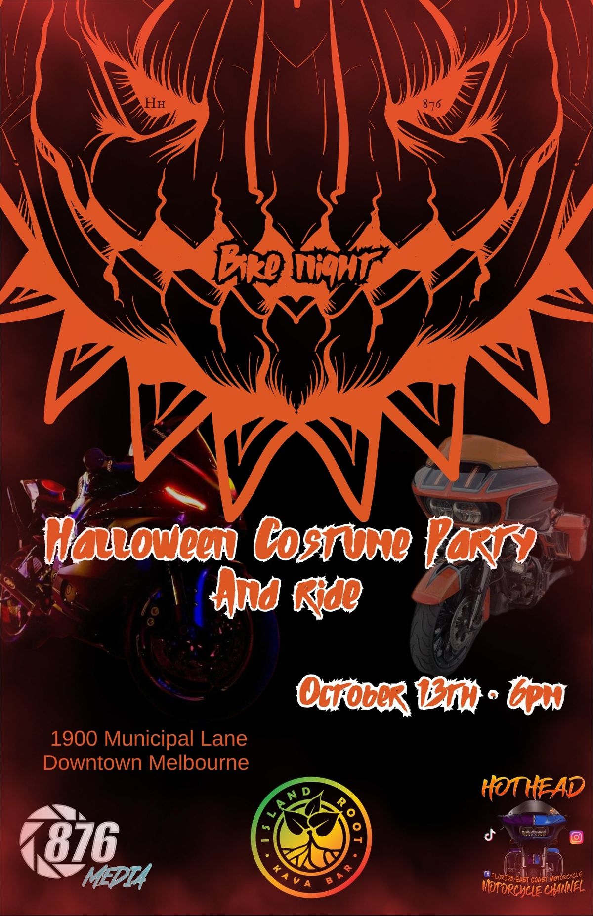 F.E.C.M Halloween Bike night @Island root kava bar