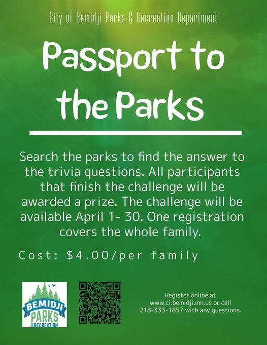 Passport To The Parks Bemidji Parks And Recreation 16 April 2021