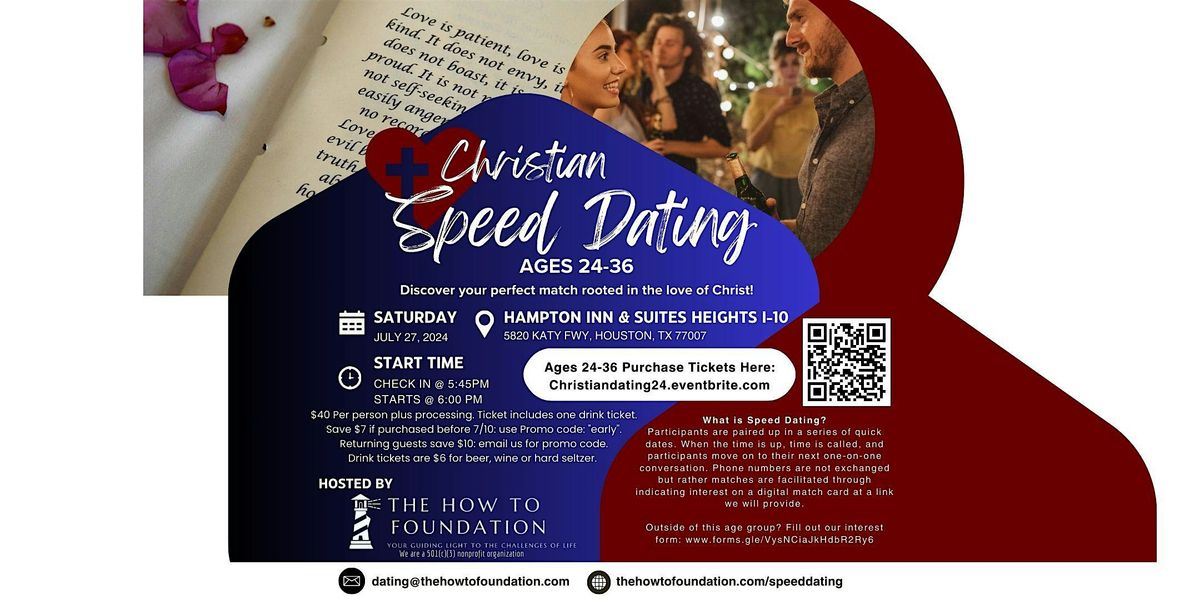 Christian Speed Dating - Ages 24 - 36 - Houston July 2024 - Singles Event