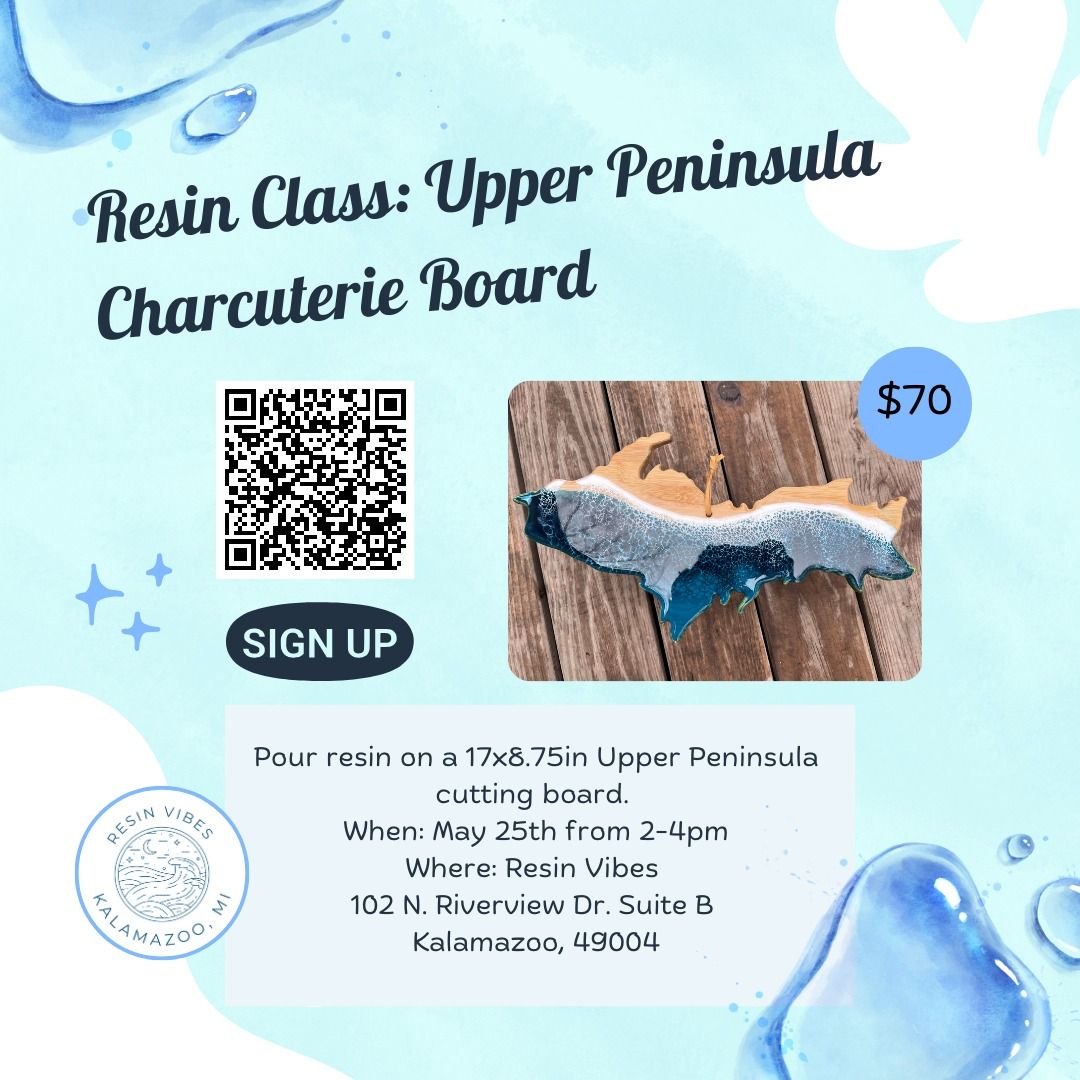Resin Class: Upper Peninsula resin charcuterie board