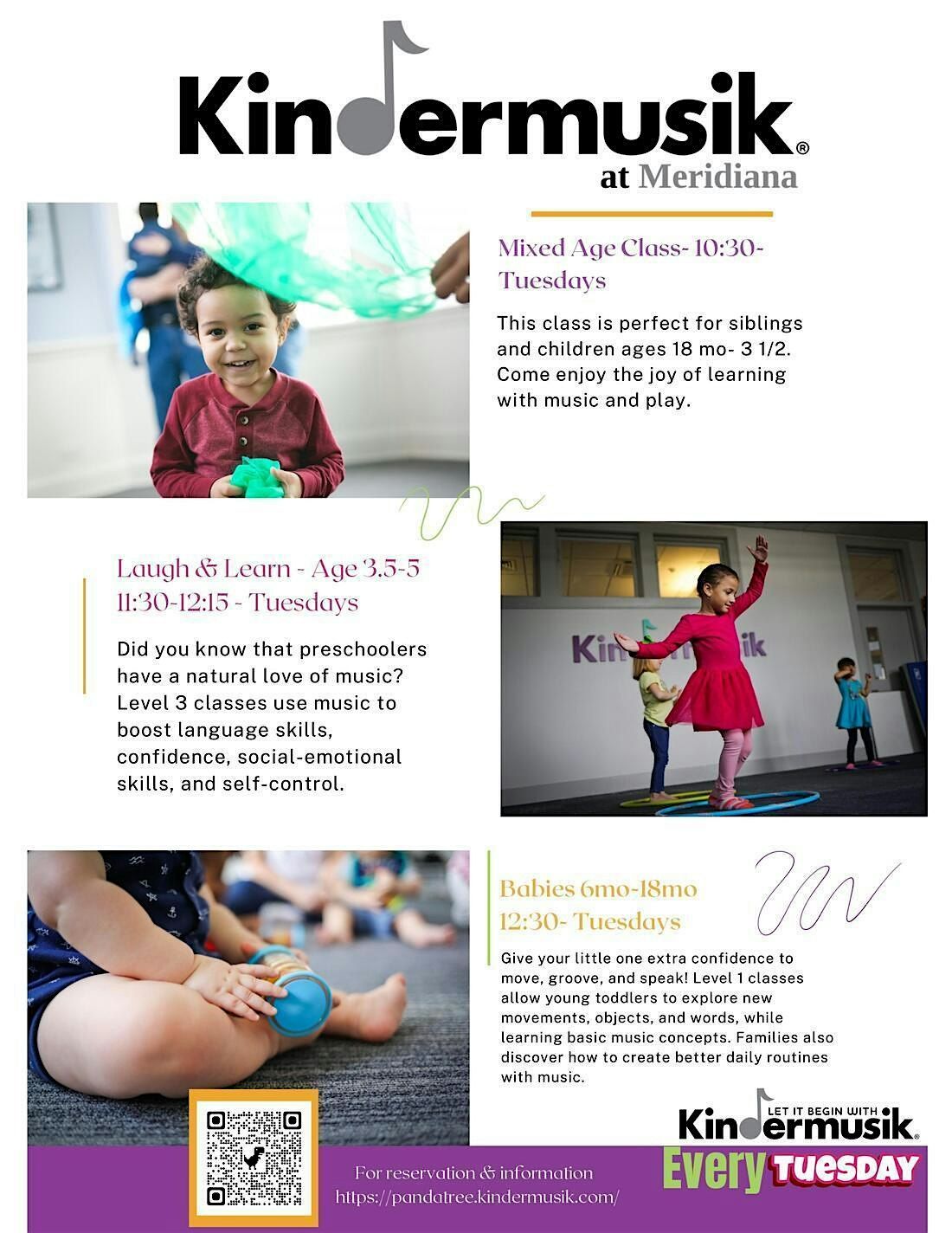 Kindermusik at Meridiana Tuesdays - Register for COSTS