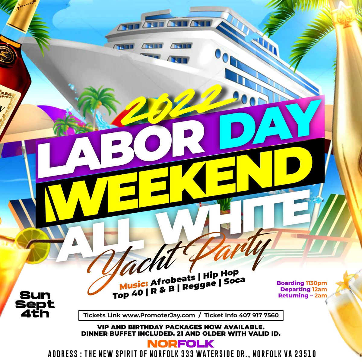 2022 Labor Day Weekend All White Yacht Party Norfolk, The Spirit of