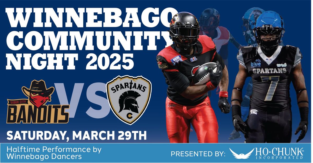 \ud83c\udfc8 Winnebago Community Night \u2013 Sioux City Bandits