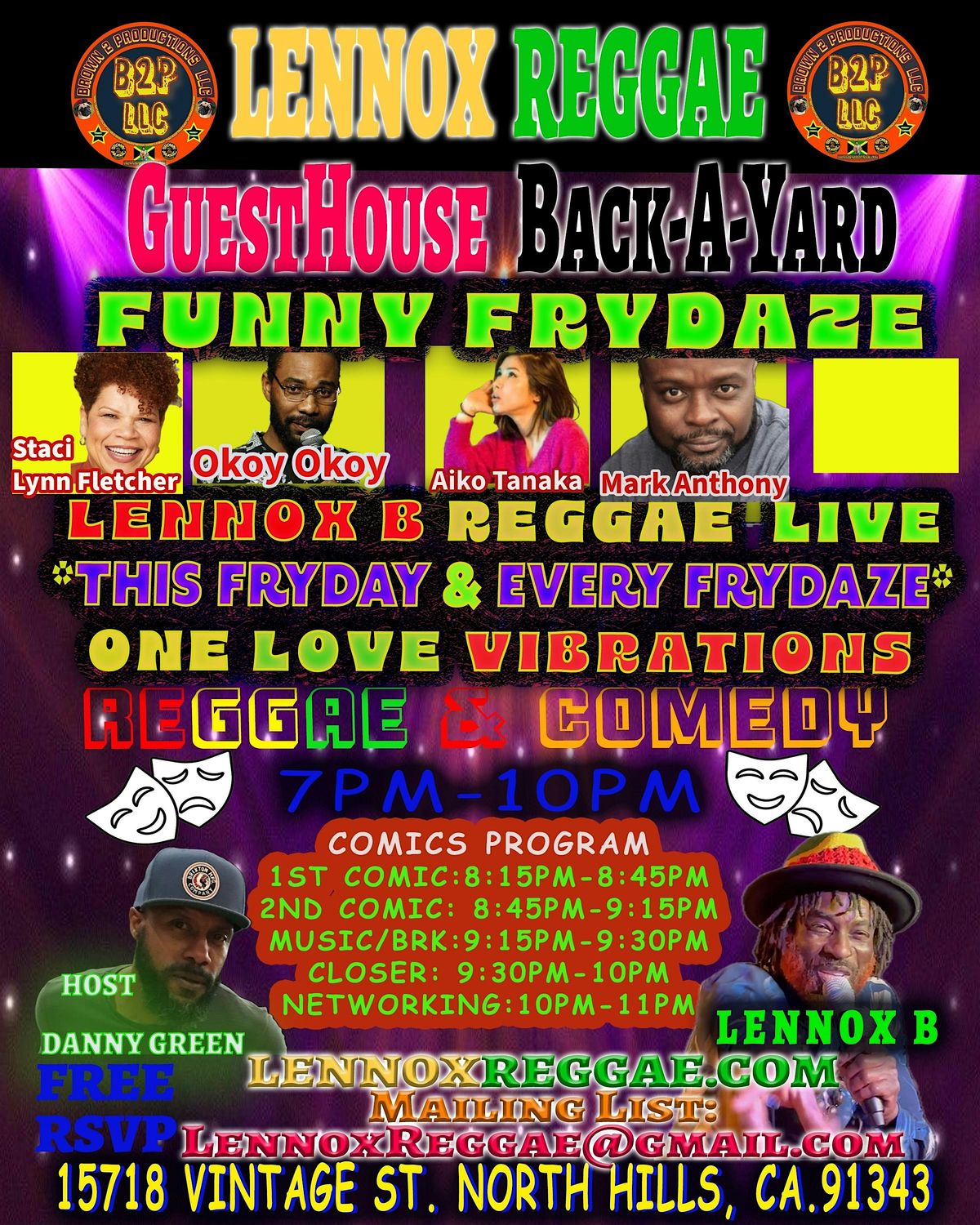 FUNNY FRYDAZE & LENNOX B REGGAE LIVE- EVERY FRIDAYS