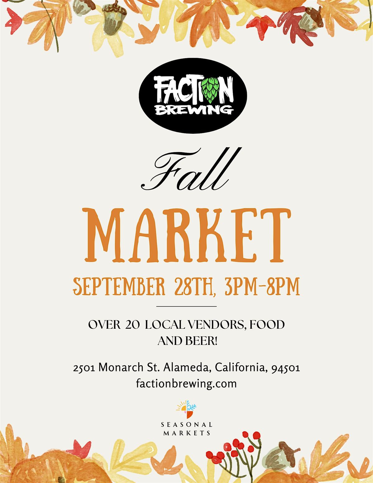 Faction Brewing Fall Market!