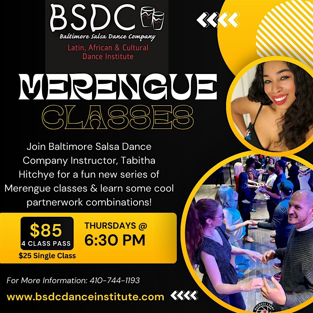 Merengue Classes- Thursdays @6:30pm!