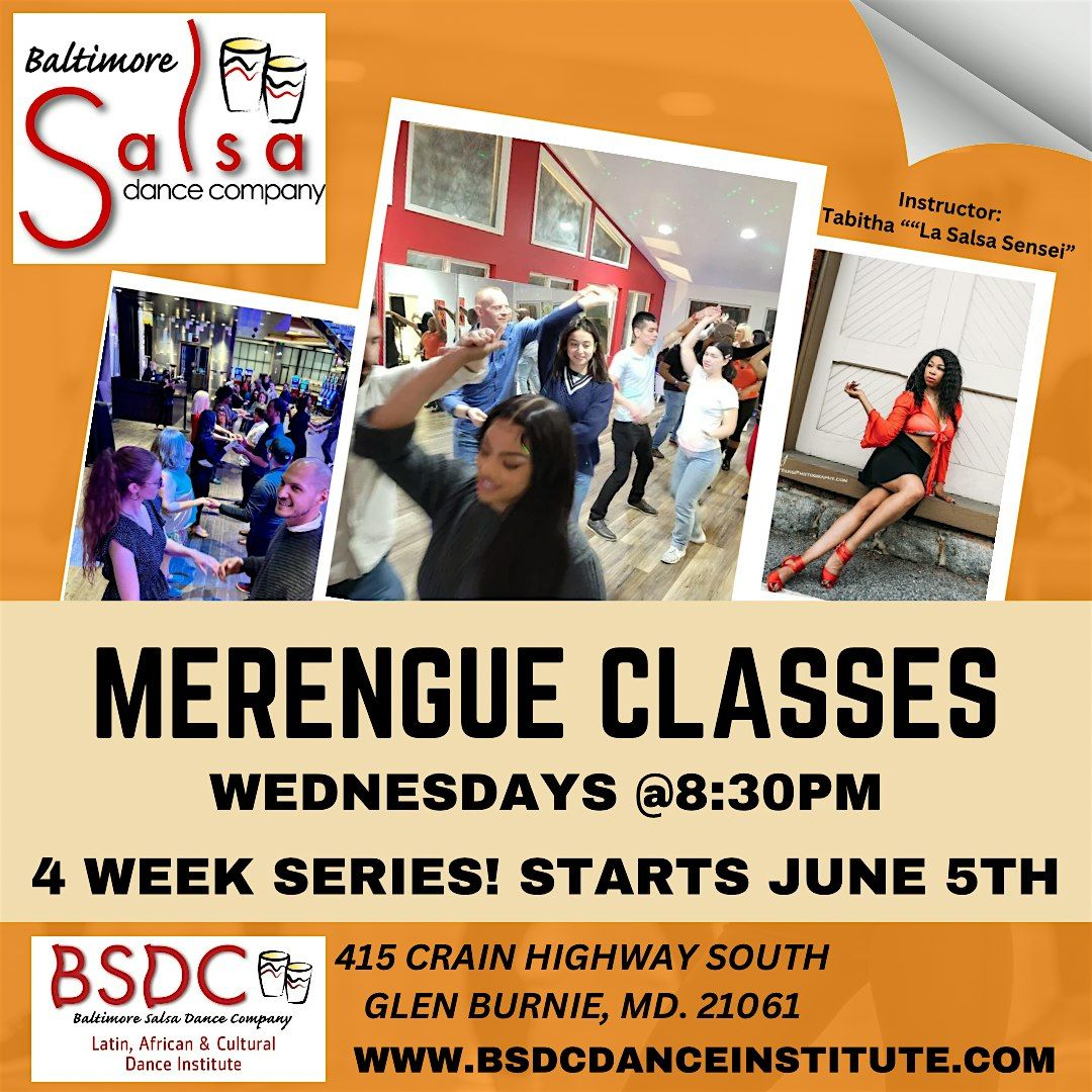 Merengue Classes- Wednesdays @8:30pm!  4 Week Series!