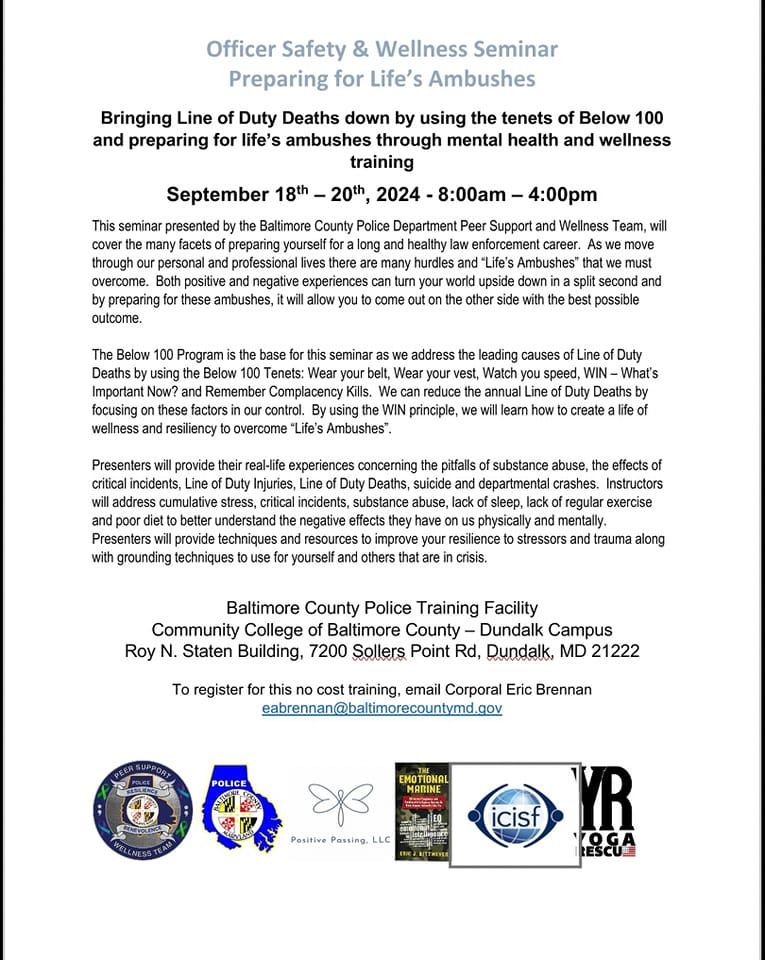 Officer Safety & Wellness Seminar - Surviving Life's Ambushes 