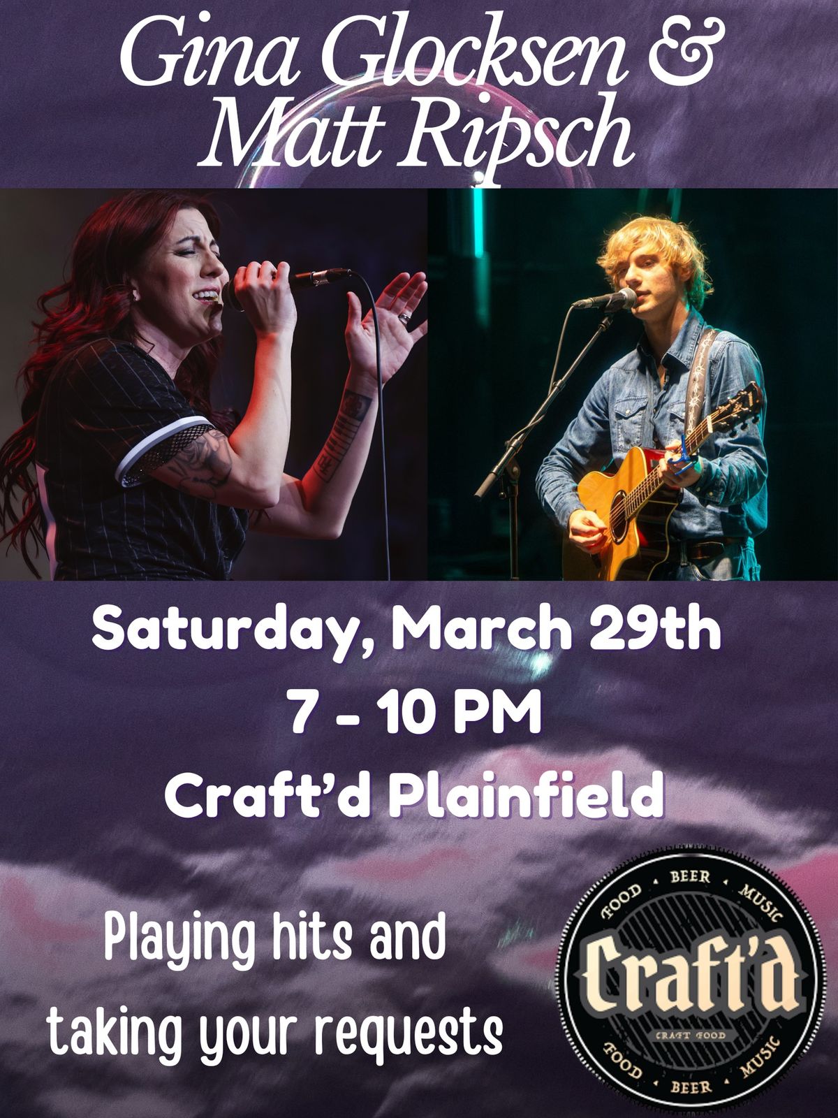 Gina Glocksen & Matt Ripsch at Craft'd Plainfield