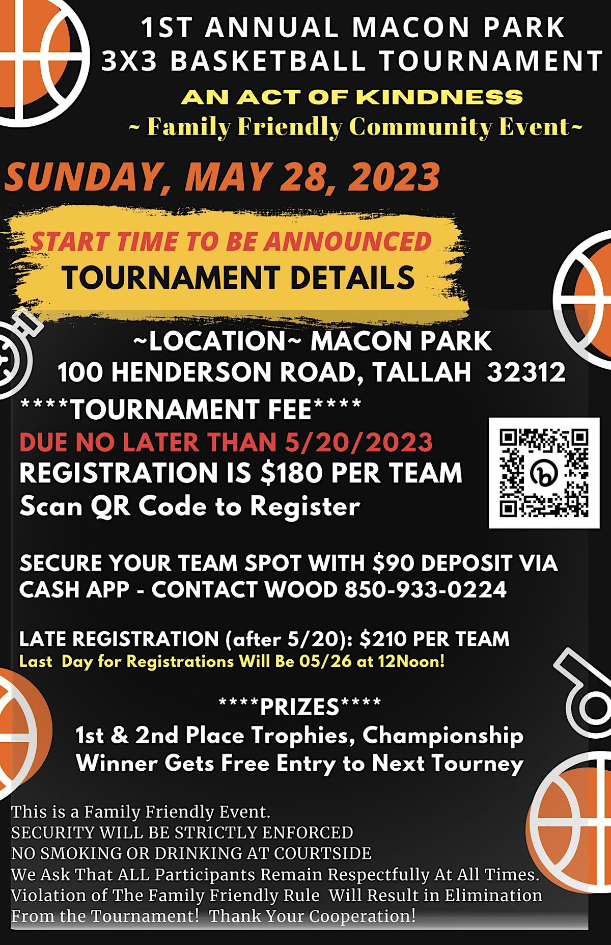 1st Annual Macon Park 3X3 Basketball Tournament, 100 Henderson Rd, Tallahassee, 28 May 2023