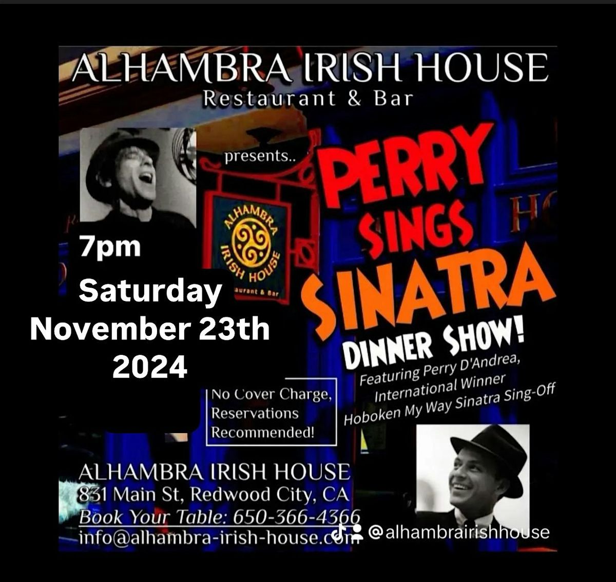 Perry Sings Sinatra. Dinner show featuring award winning singer D\u2019Andrea.