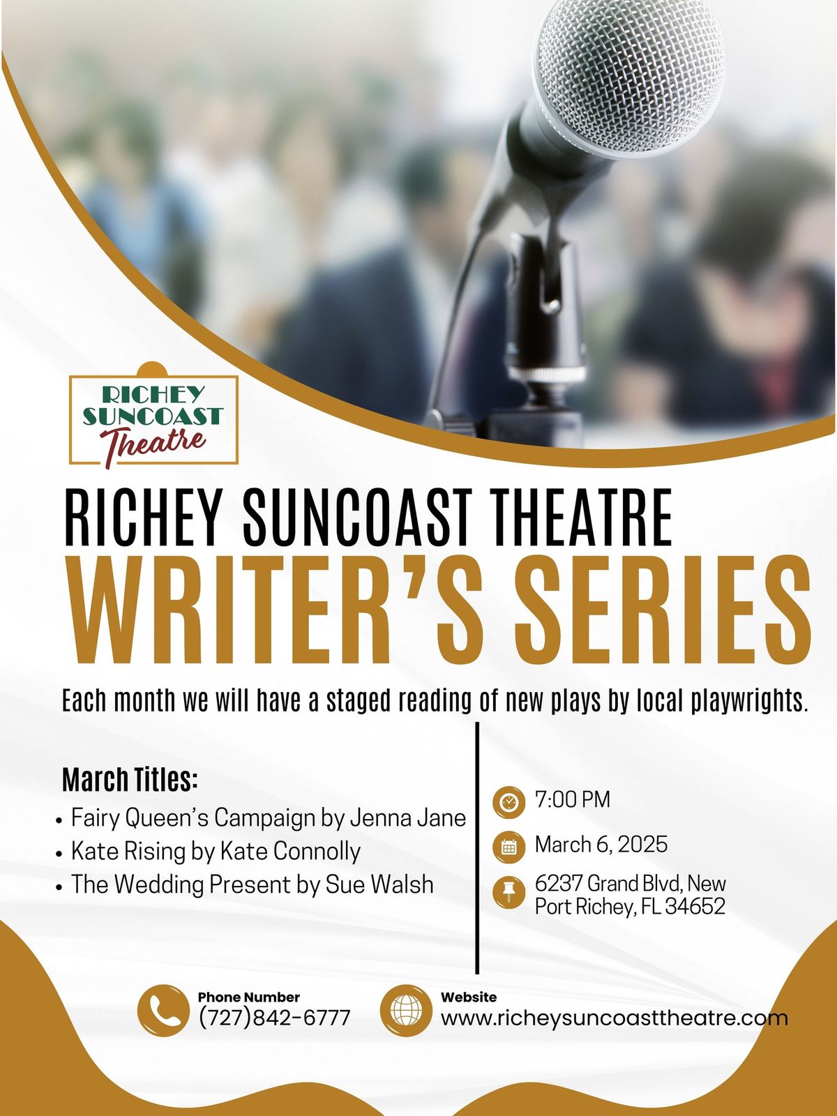 The Writer's Series - staged readings of new plays @ Richey Suncoast Theatre