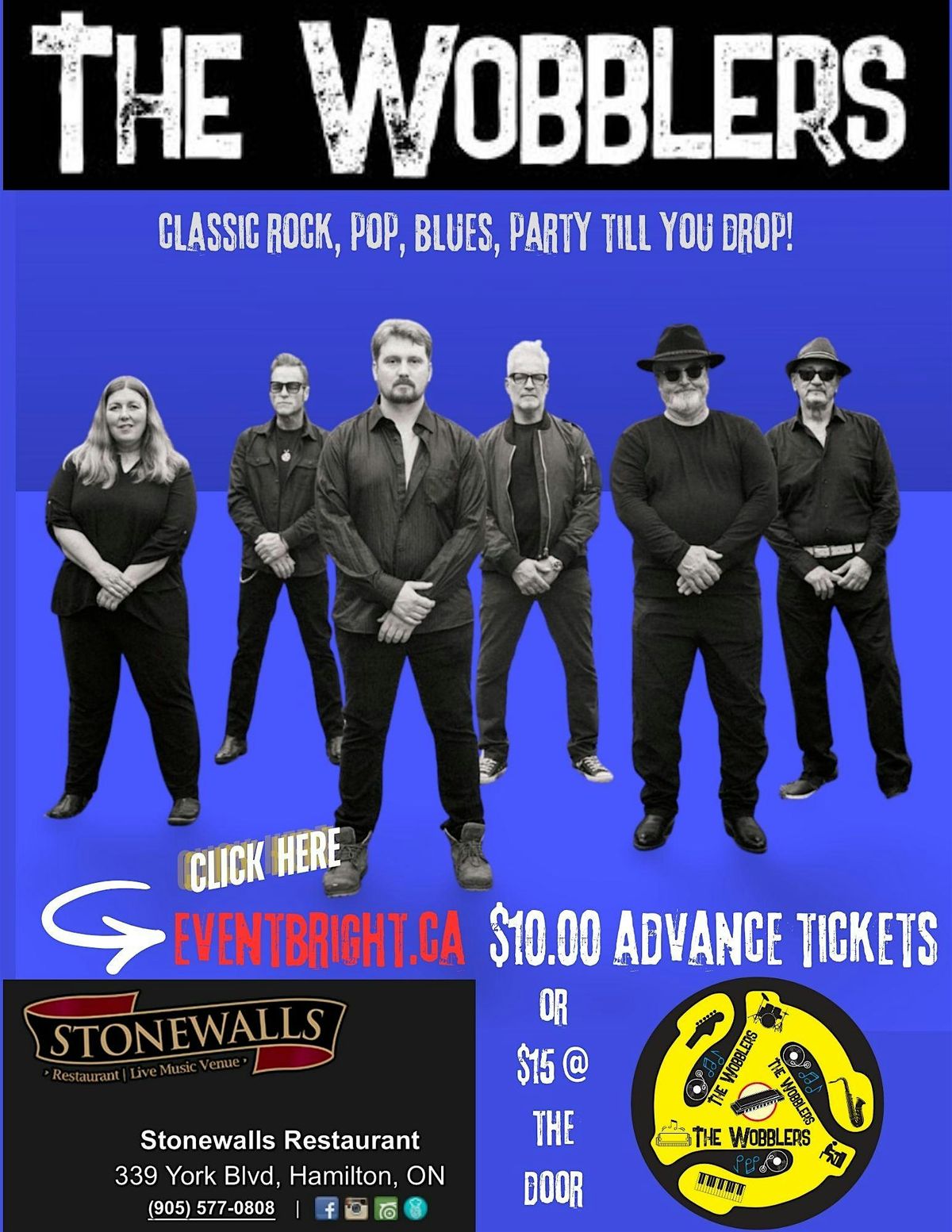 The Wobblers at Stonewalls - Classic Rock, Pop, Blues, Party till you Drop