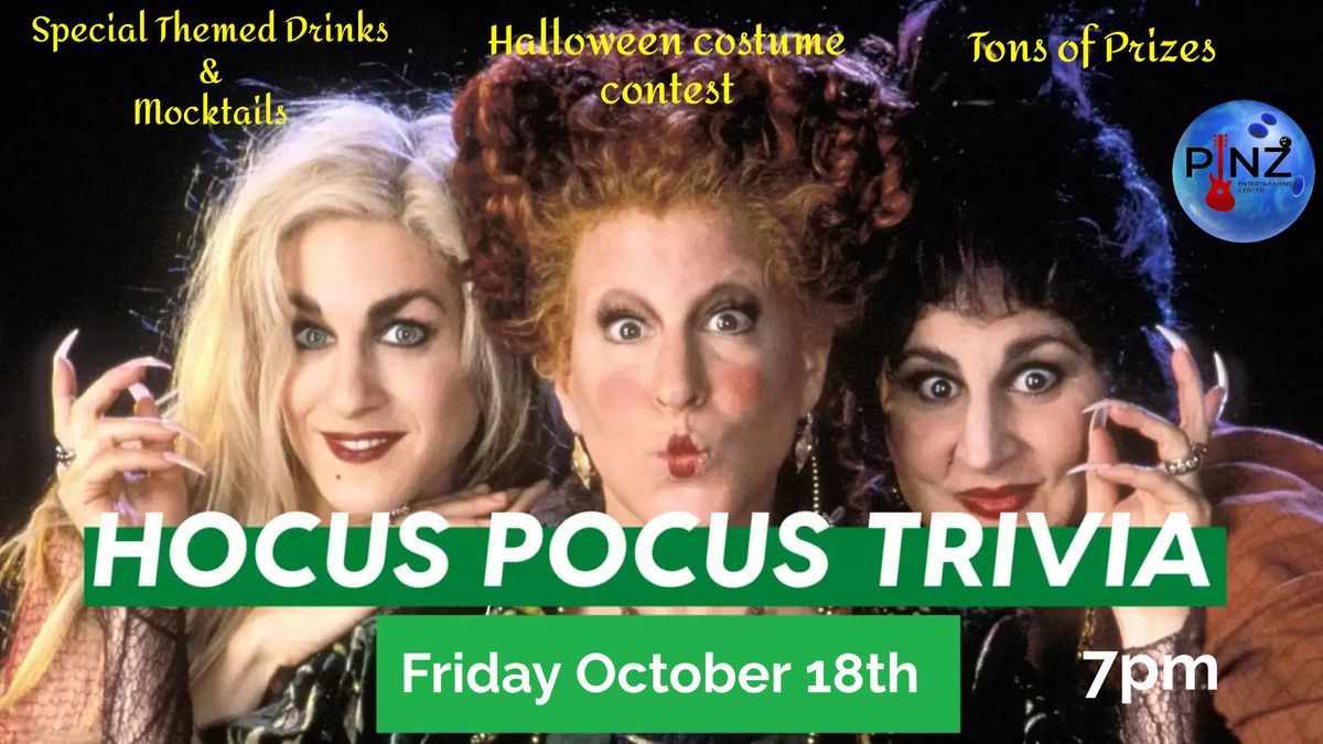 Halloween HOCUS POCUS Trivia Night at Pinz