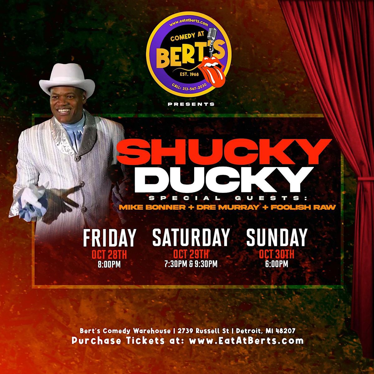 Shucky Ducky at Berts Comedy Warehouse, Bert's Warehouse Theatre ...