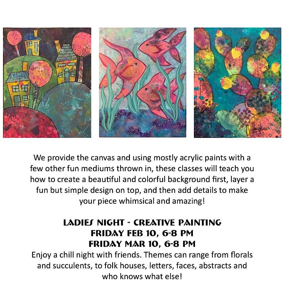 Ladies Night - Creative Painting, HeartLocke Studio, Midwest City, 10 ...