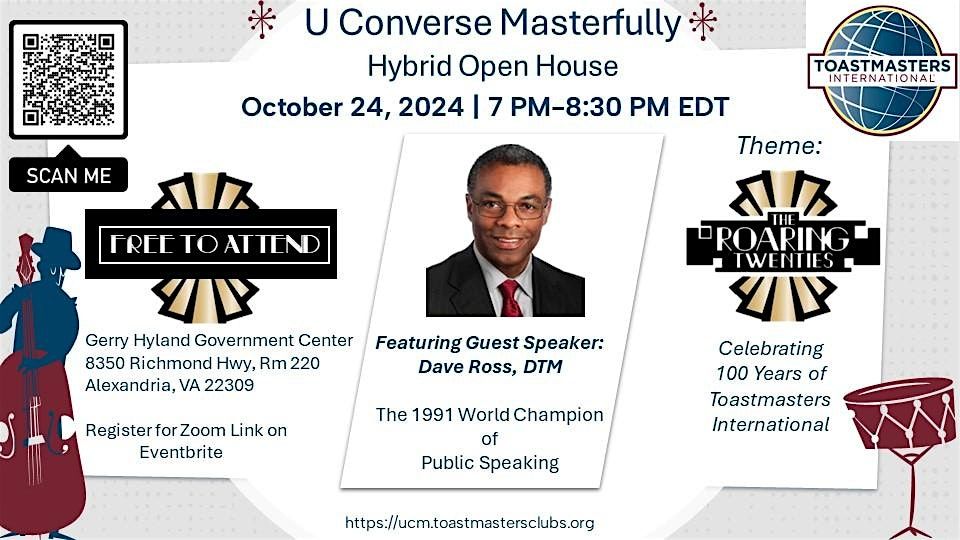 U Converse Masterfully Toastmasters Club Hybrid Meeting