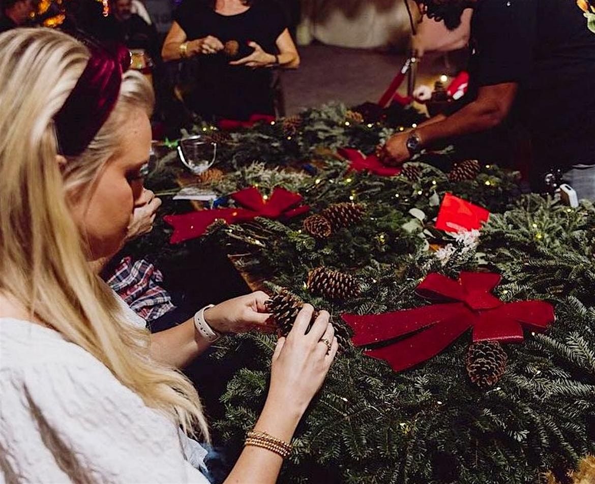 Holiday Wreath Making Workshop at Keel and Curley