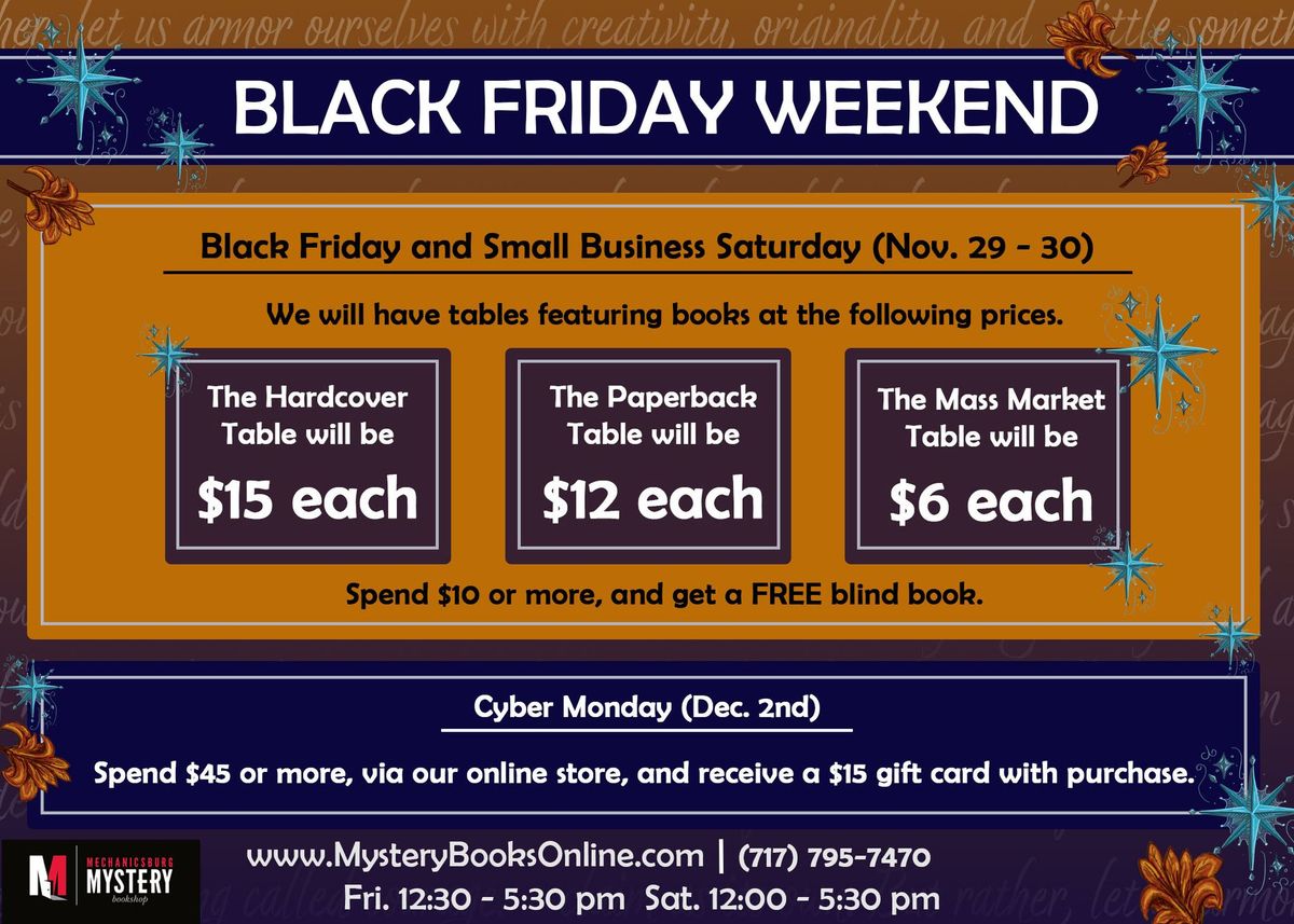 Black Friday Weekend - Book Deals at $15, $12, and $6