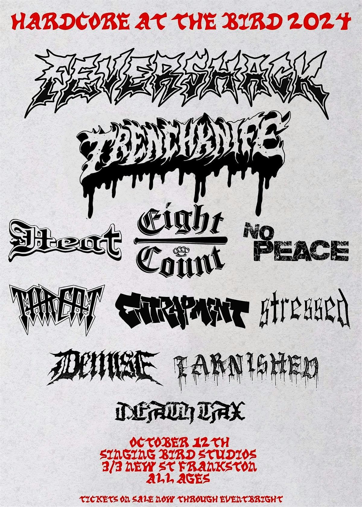 HARDCORE AT THE BIRD w\/ FEVER SHACK, TRENCHKNIFE, EIGHT COUNT, HEAT + MORE!