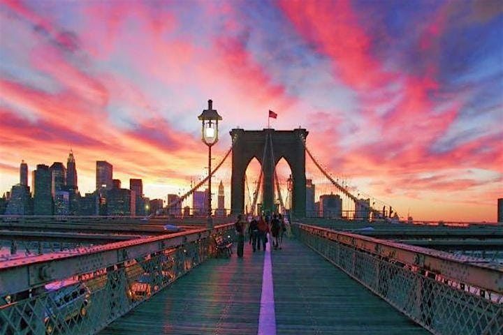 SUNSET ON THE BROOKLYN BRIDGE  WALKING TOUR 2024 | NYC