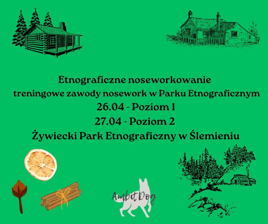 Etnograficzne noseworkowanie - zawody treningowe nosework w Parku Etnograficznym