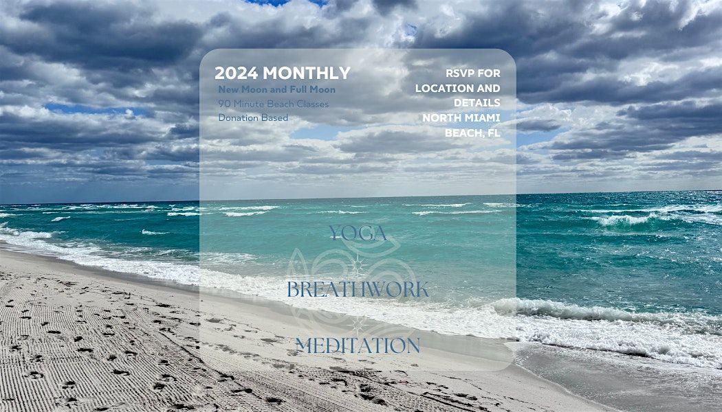 June 2024 Full Moon Beach Yoga Breathwork Meditation