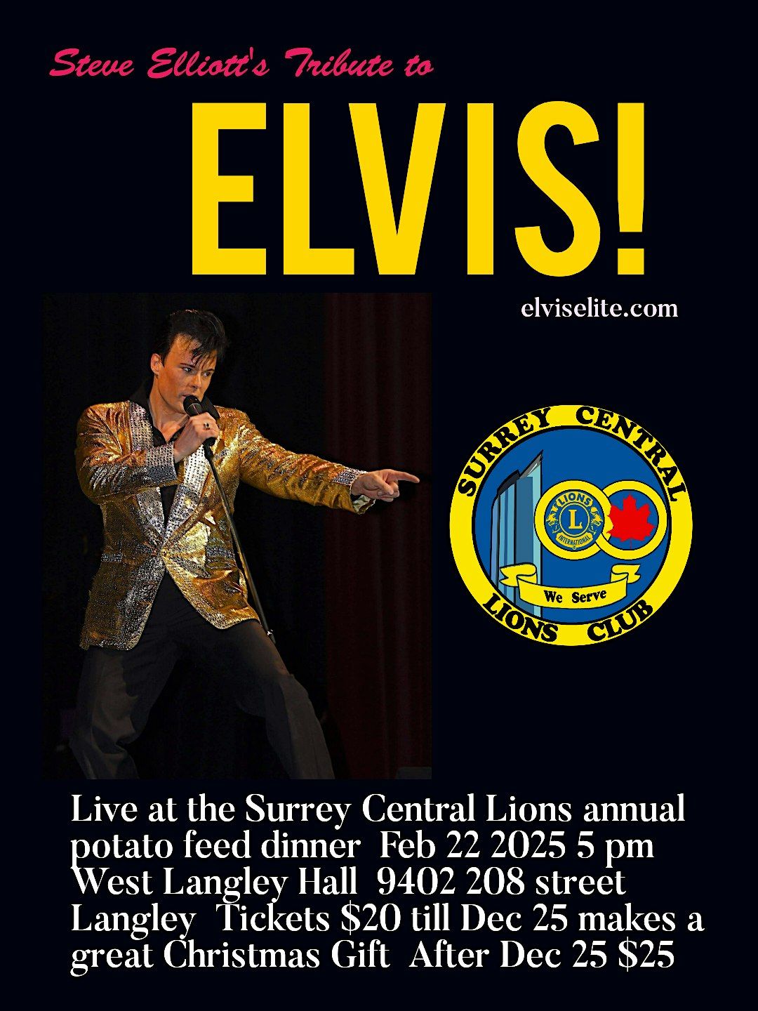 Elvis with Steve Elliott & potato feed dinner